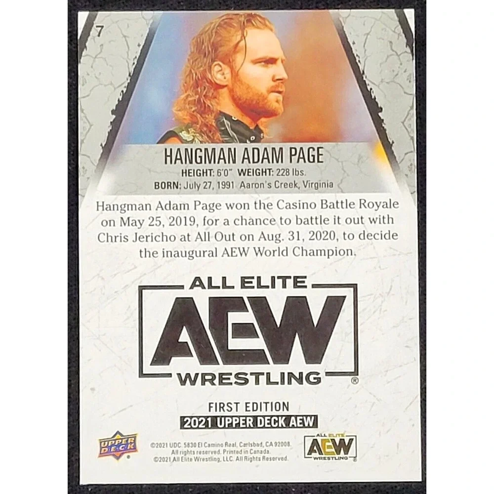 2021 UPPER DECK AEW HANGMAN ADAM‎ PAGE RAINBOW FOIL